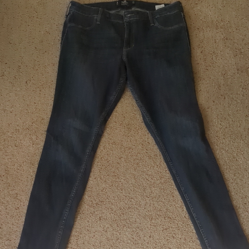 Hollister Mid Rise Dark Wash Jeggings Skinny Jeans Size‎ 13R/31 W 28 L